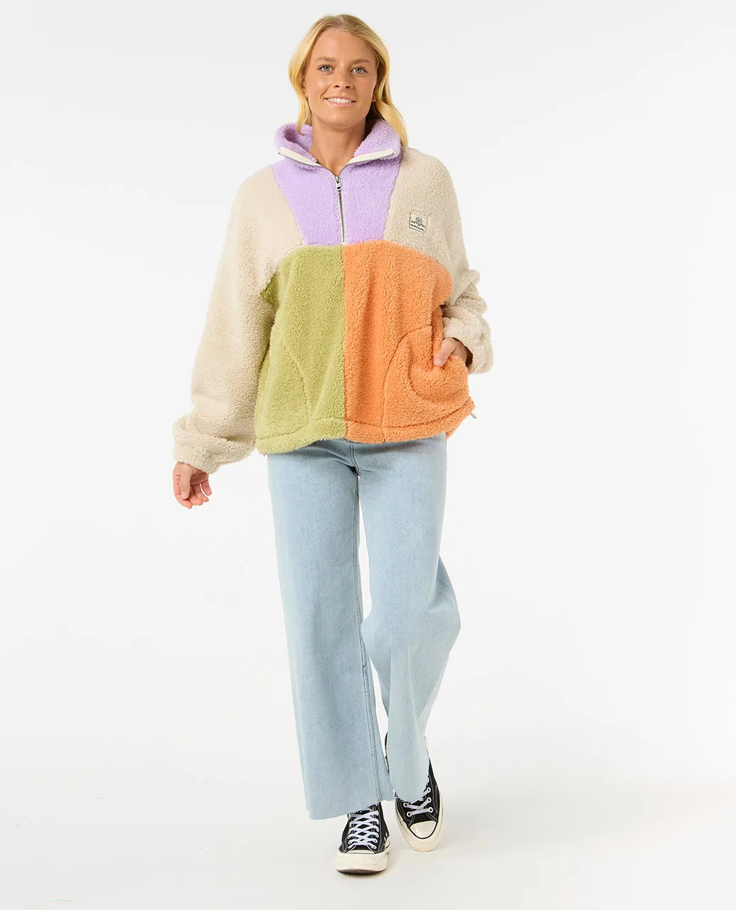 RIPCURL BLOCK PARTY POLAR FLEECE 1/4 ZIP JUMPER