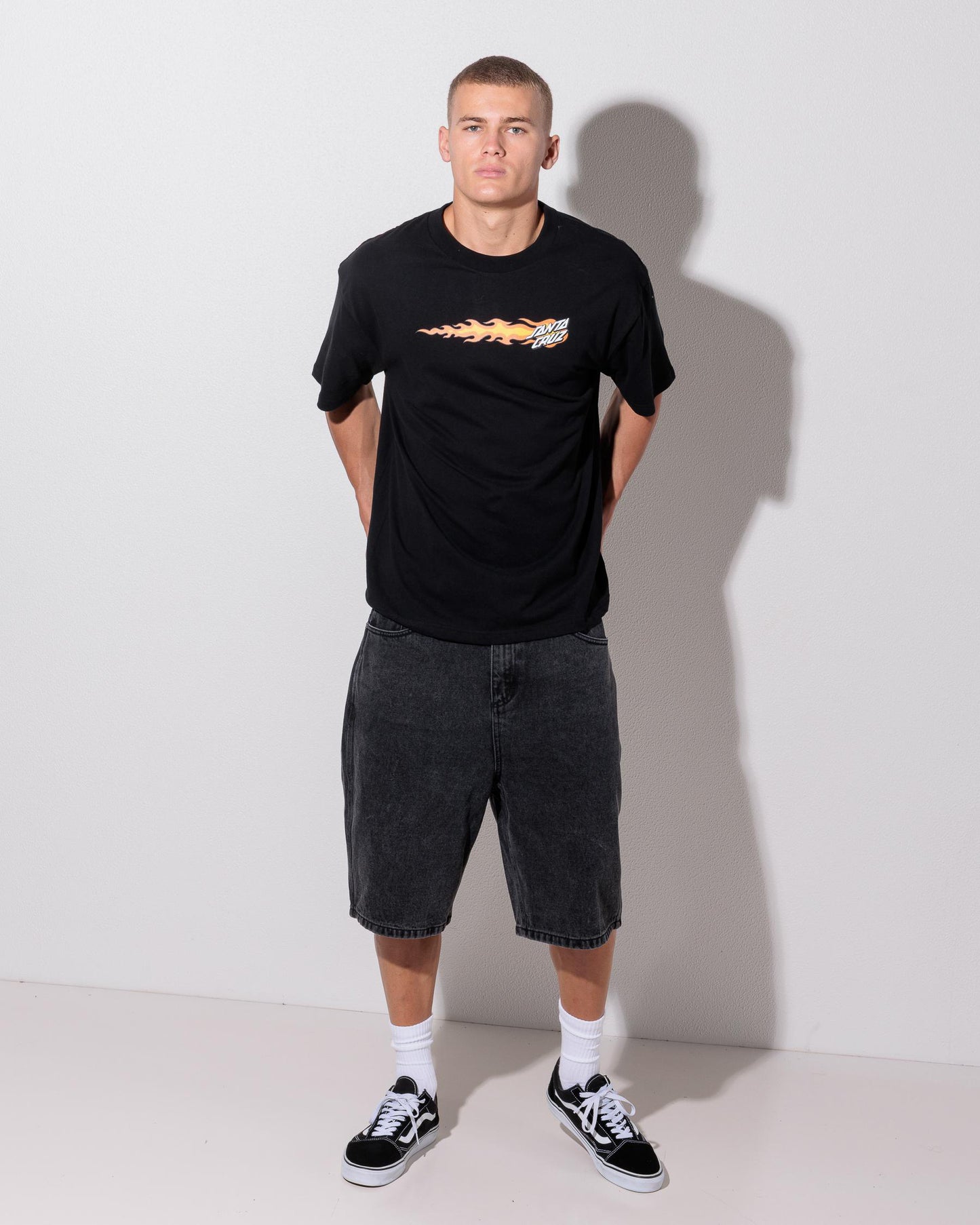 SANTA CRUZ MENS FLAMING DICE DOT FLASH TEE