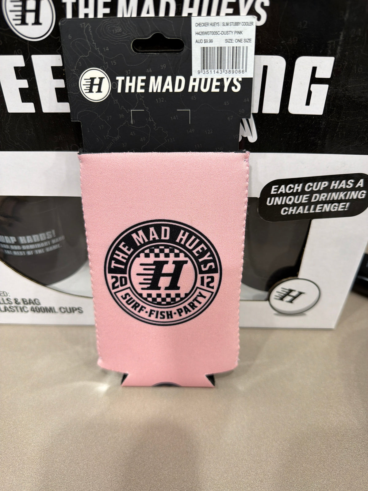 THE MAD HUEYS CHECKER HUEYS SLIM STUBBY COOLER