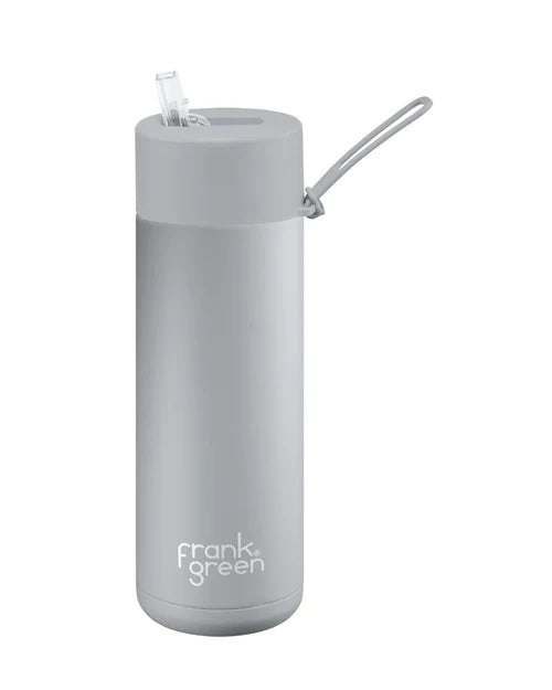 FRANK GREEN 20oz 595mil STRAW LID REUSABLE CERAMIC BOTTLE