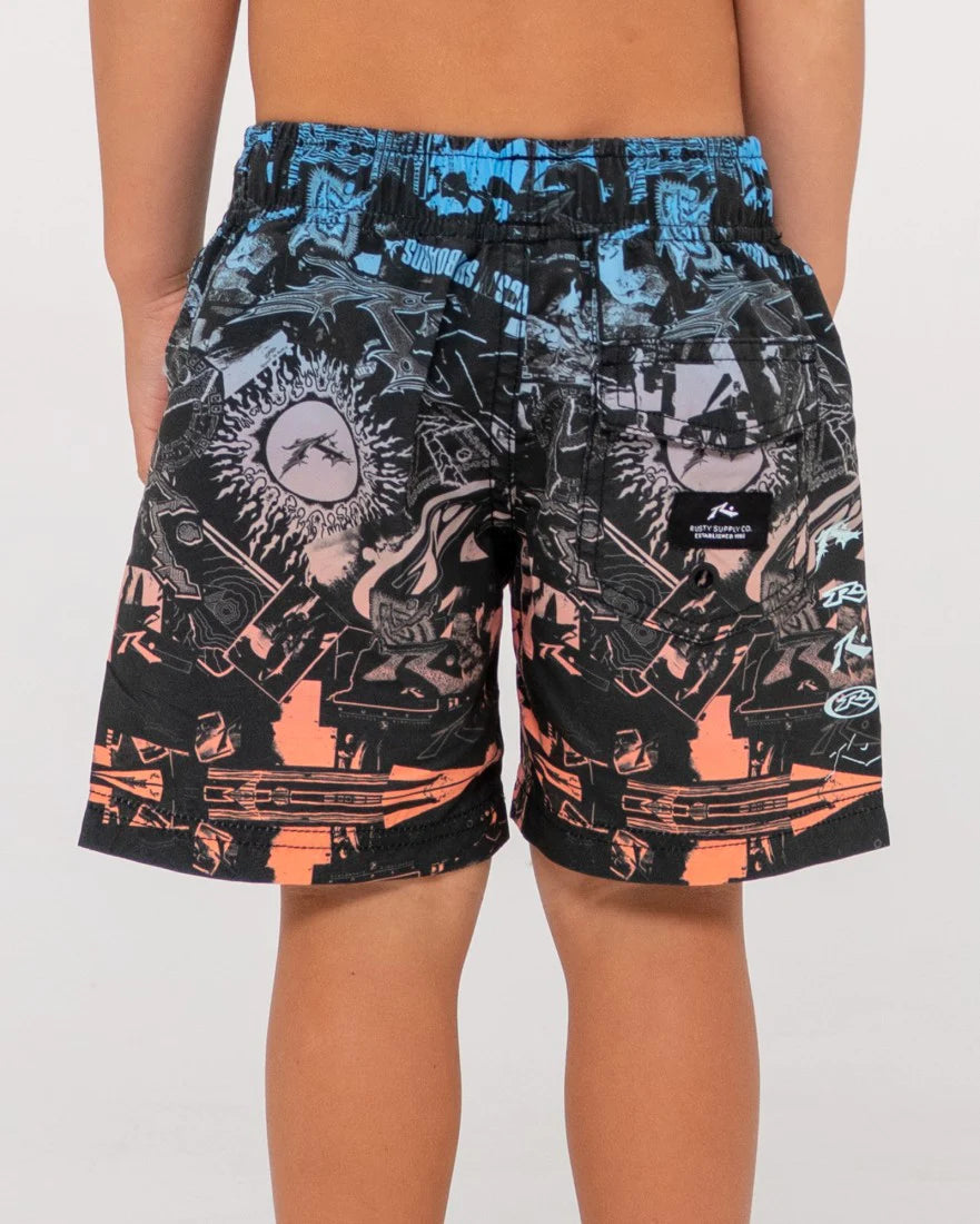 RUSTY PASTE UP ELASTIC BOARDSHORT RUNTS