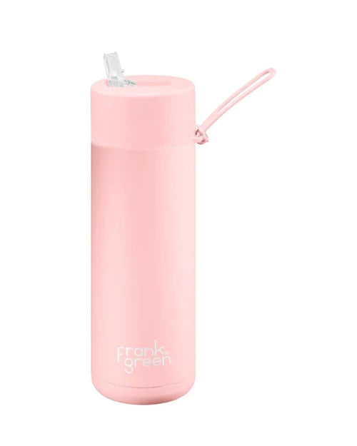 FRANK GREEN 20oz 595mil STRAW LID REUSABLE CERAMIC BOTTLE