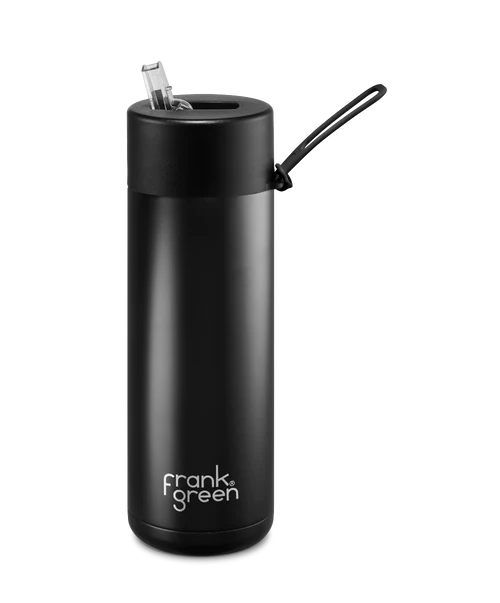 FRANK GREEN 20oz 595mil STRAW LID REUSABLE CERAMIC BOTTLE
