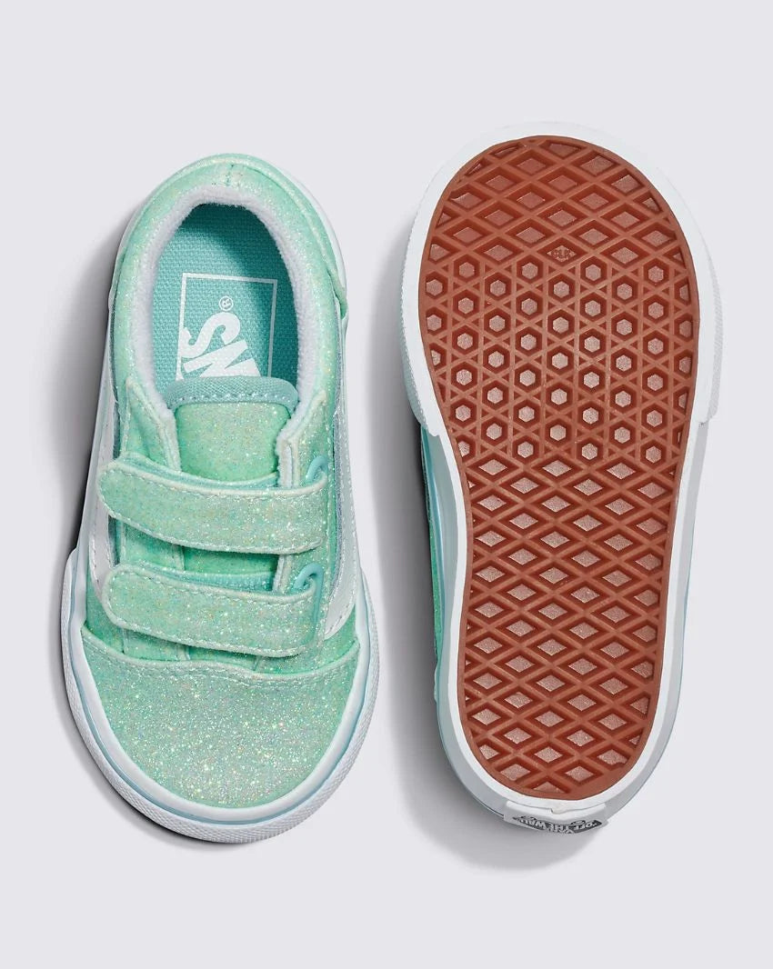 VANS OLD SKOOL V GLITTER INFANTS SHOES