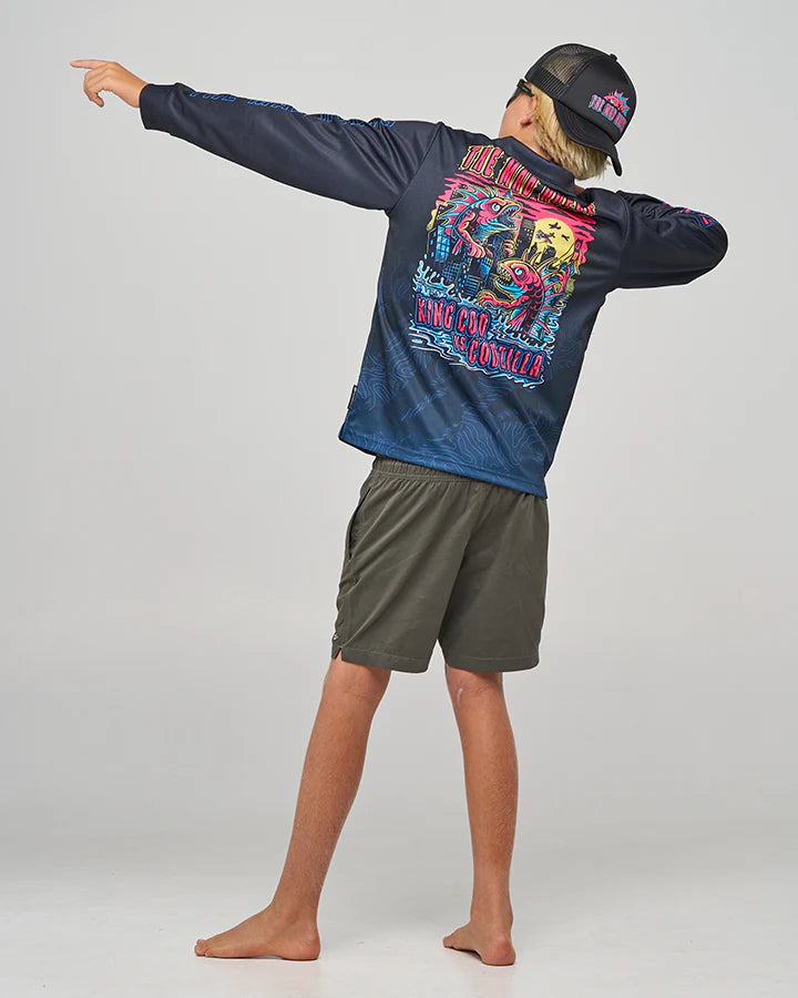 THE MAD HUEYS KING COD CODZILLA YOUTH UPF 50+ FISHING JERSEY