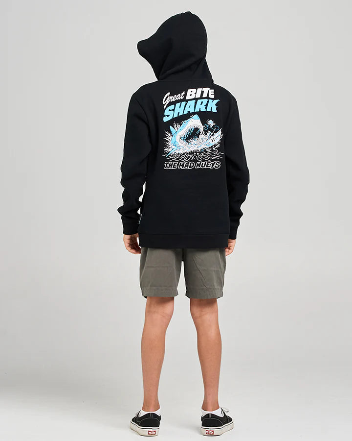 THE MAD HUEYS GREAT BITE SHARK HOODED PULLOVER BOYS
