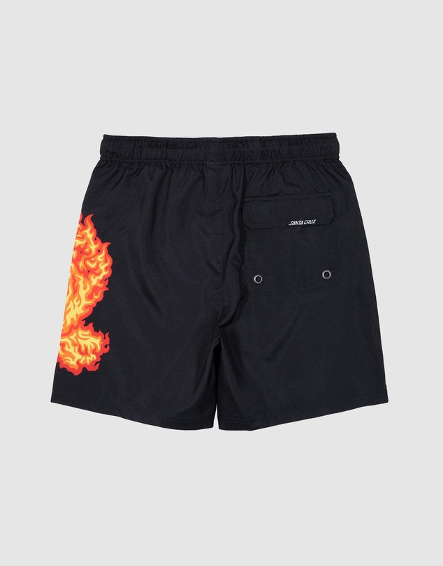 SANTA CRUZ BOYS FLAME HAND BOARDSHORTS
