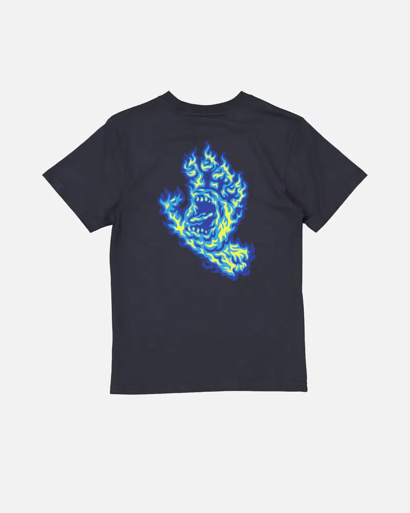SANTA CRUZ BOYS FLAME STRIP HAND TEE