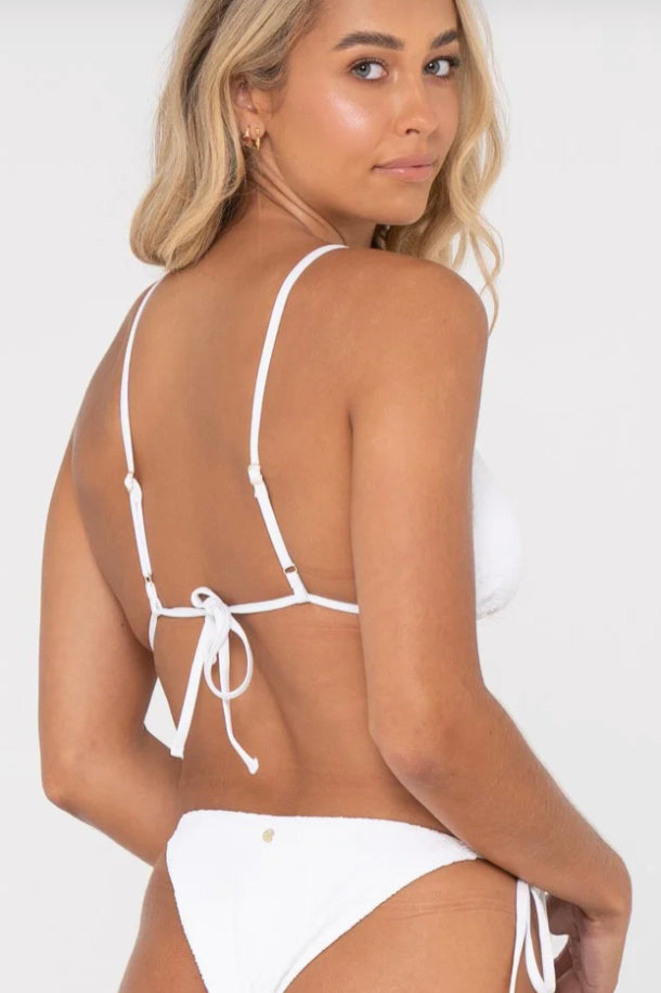 RUSTY SANDALWOOD SLICK TRIANGLE BIKINI TOP