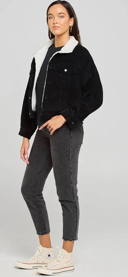THE MAD HUEYS CLASSIC SHERPA WOMENS CROP CORD JACKET