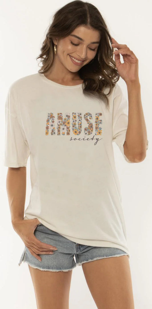 AMUSE SOCIETY AMUSE DE FLEURS SS KNIT TEE