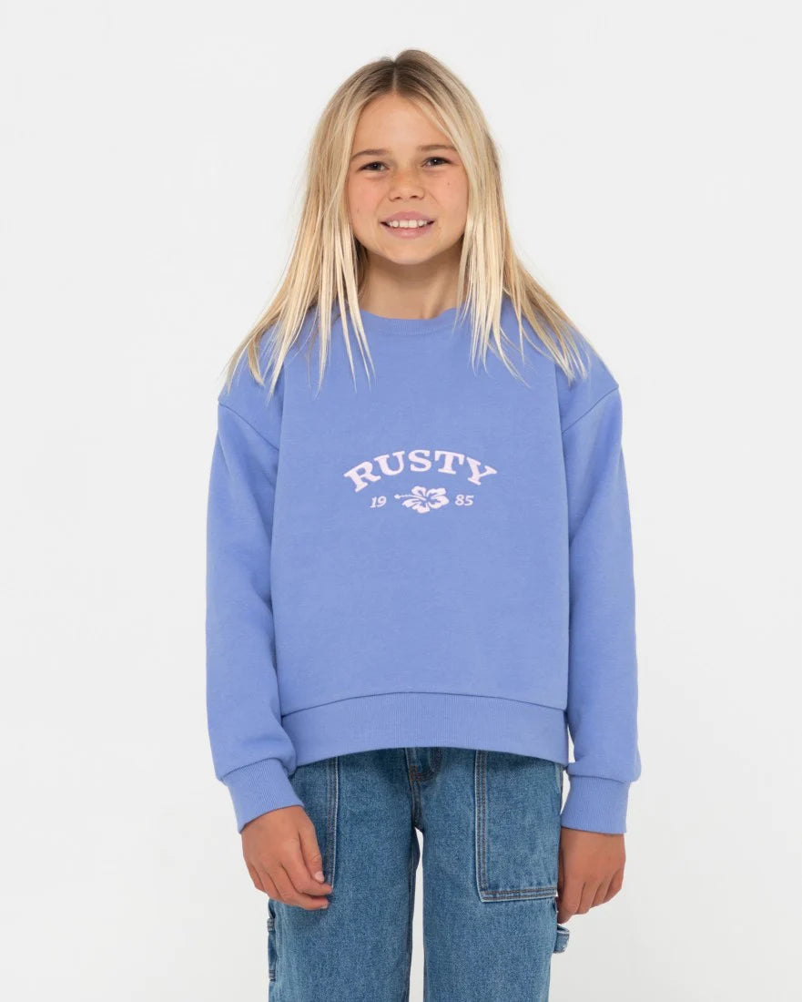RUSTY THRIVING RELAXED GIRLS FLEECE CREW