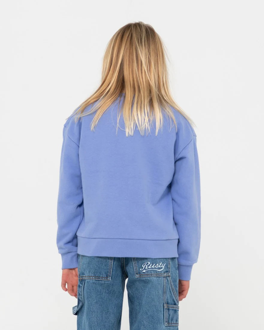 RUSTY THRIVING RELAXED GIRLS FLEECE CREW