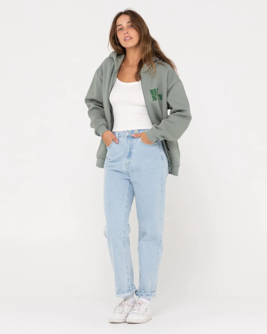 RUSTY CODE OVERSIZE ZIP HOODED FLEECE