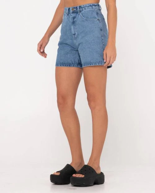 RUSTY CYPRUS HIGH DENIM SHORTS