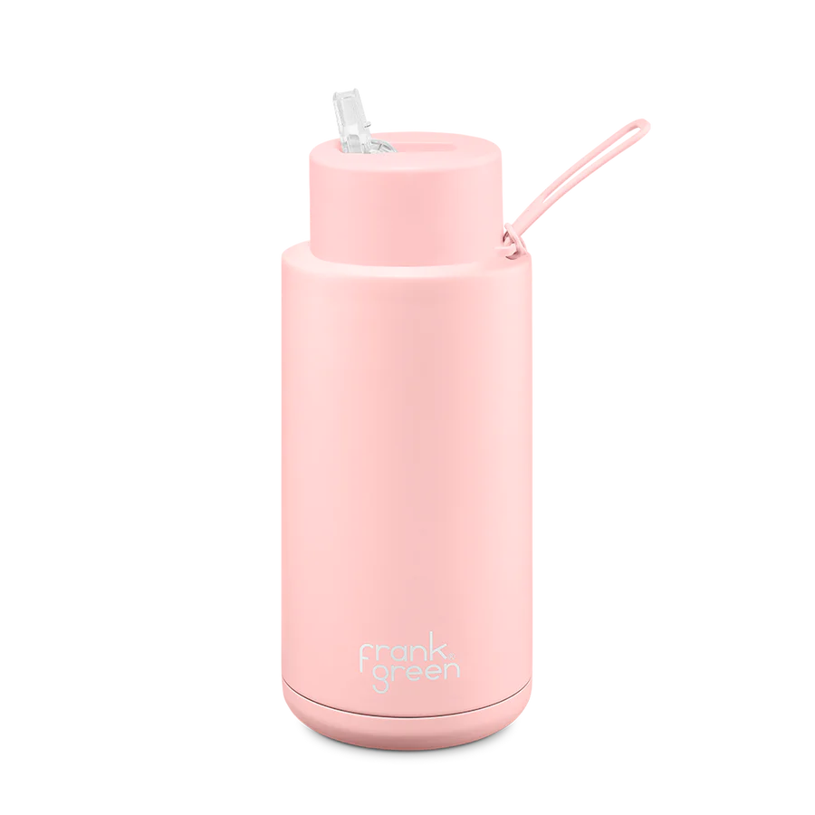 FRANK GREEN 34oz/1L STRAW LID REUSABLE CERAMIC BOTTLE