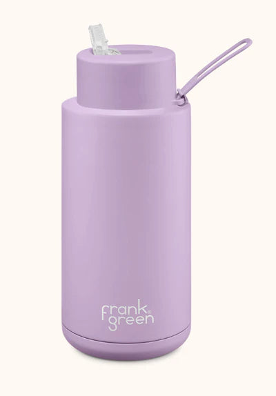 FRANK GREEN 34oz/1L STRAW LID REUSABLE CERAMIC BOTTLE