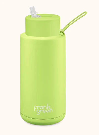 FRANK GREEN 34oz/1L STRAW LID REUSABLE CERAMIC BOTTLE
