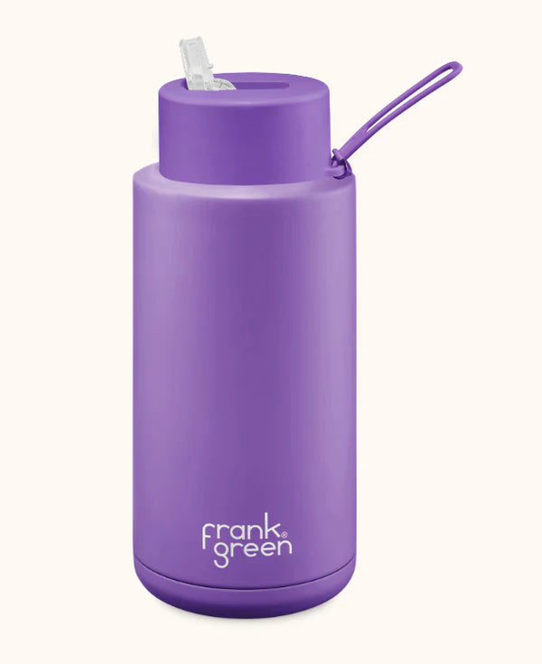 FRANK GREEN 34oz/1L STRAW LID REUSABLE CERAMIC BOTTLE
