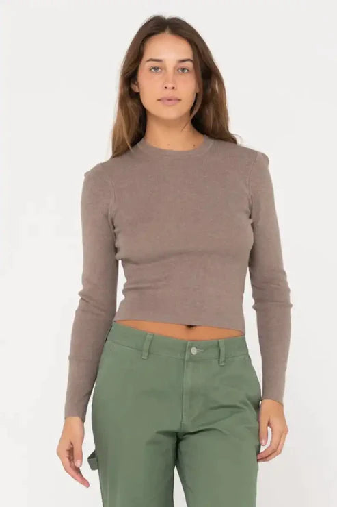 RUSTY AMELIA SKIMMER L/S KNIT TOP