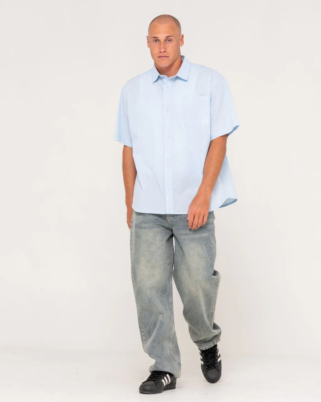 RUSTY HOODUS CHECK SHORT SLEEVE SHIRT