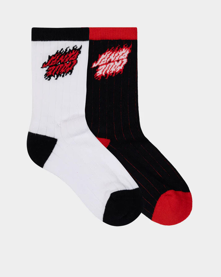 SANTA CRUZ FLAMED STACK UPSIDE DOWN CREW SOCKS- BOYS