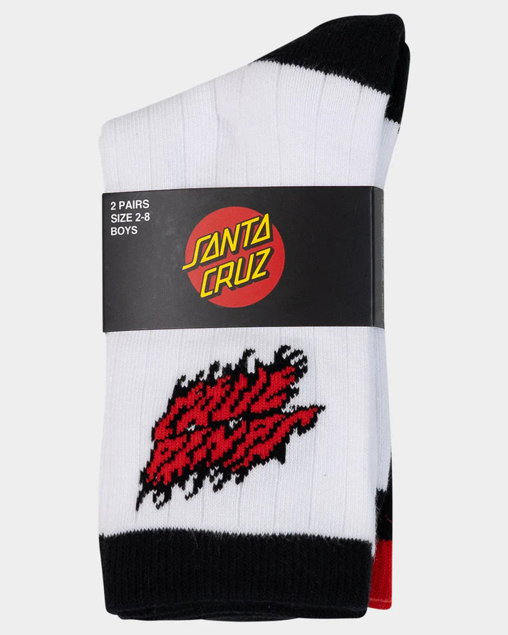 SANTA CRUZ FLAMED STACK UPSIDE DOWN CREW SOCKS- BOYS