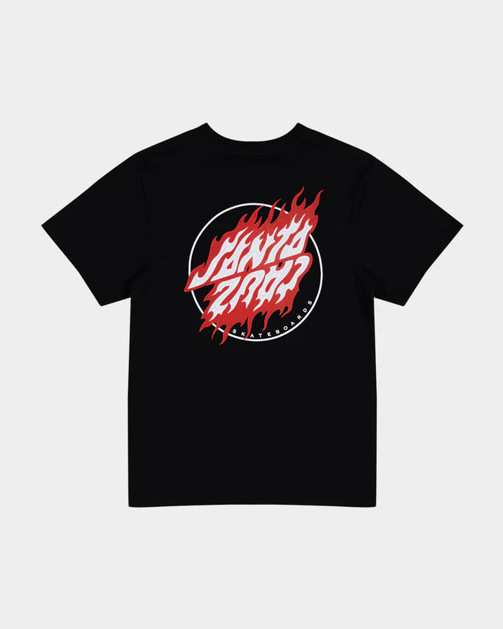 SANTA CRUZ FLAMED DOT UPSIDE DOWN TEE