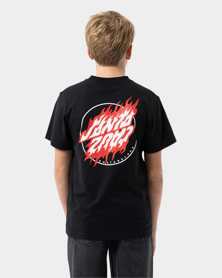 SANTA CRUZ FLAMED DOT UPSIDE DOWN TEE