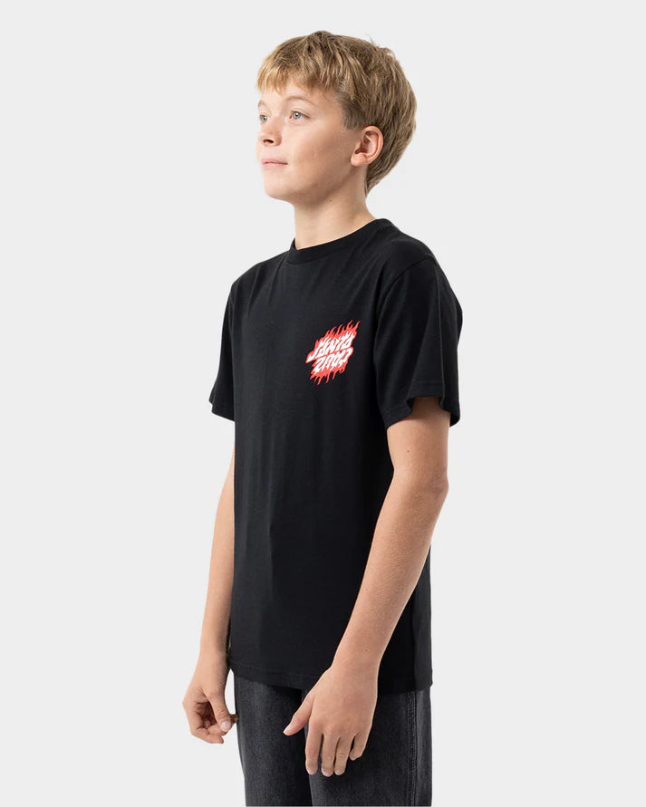 SANTA CRUZ FLAMED DOT UPSIDE DOWN TEE