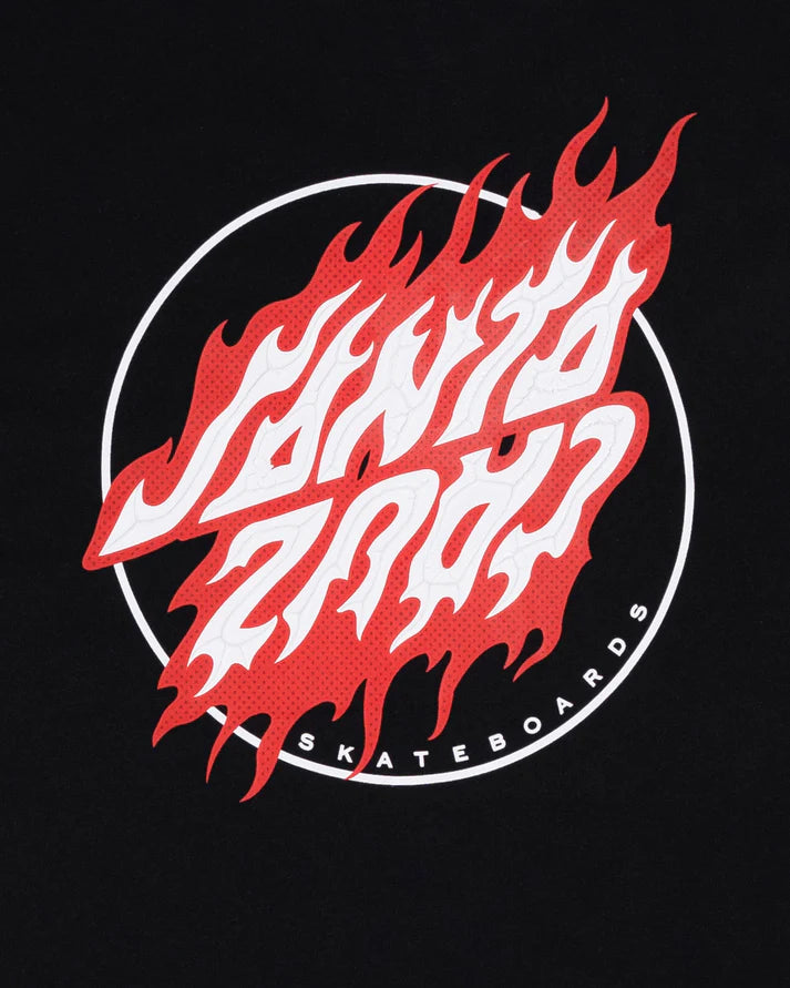 SANTA CRUZ FLAMED DOT UPSIDE DOWN TEE