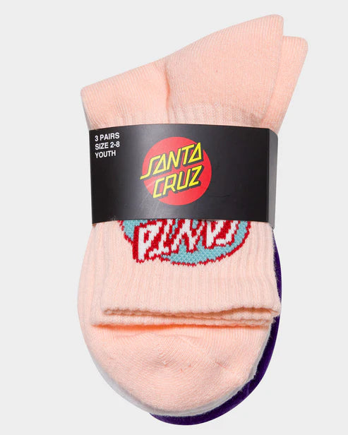 SANTA CRUZ OVAL DOT MID SOCK 3 PACK GIRLS