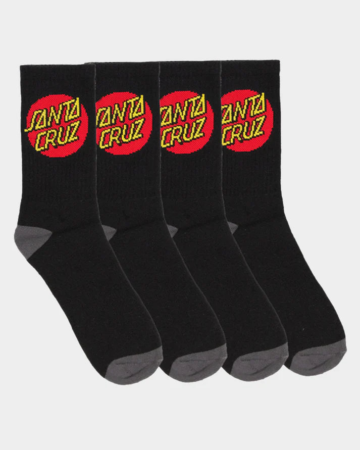 SANTA CRUZ CLASSIC DOT MENS CREW SOCKS 4 PK