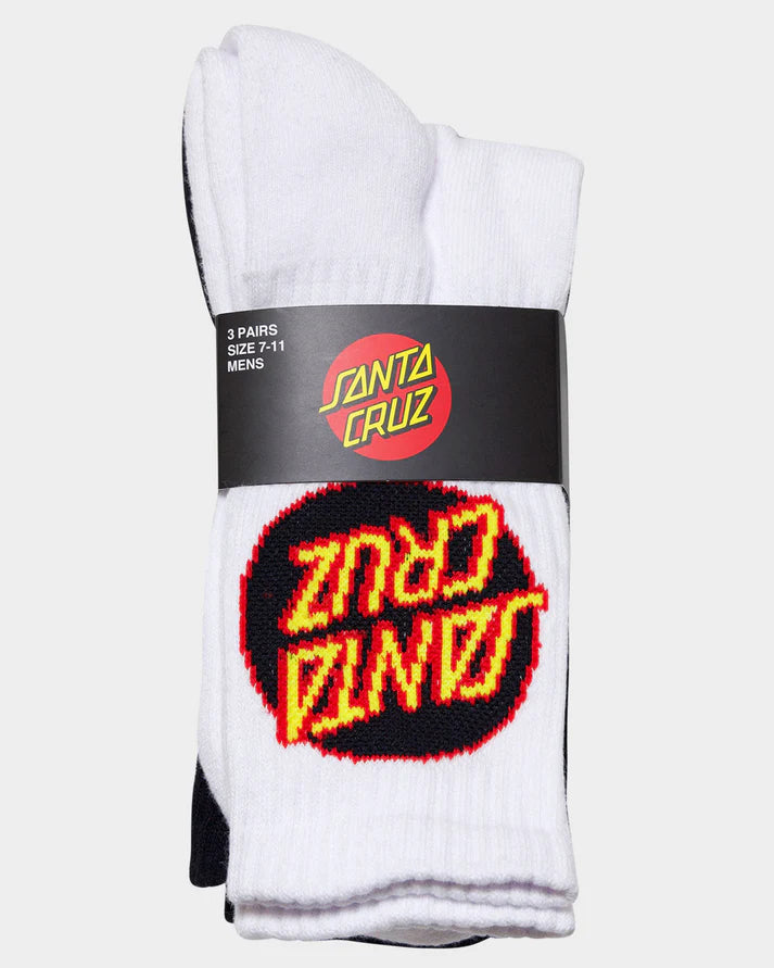 SANTA CRUZ OTHER DOT CREW SOCK 3 PACK MENS