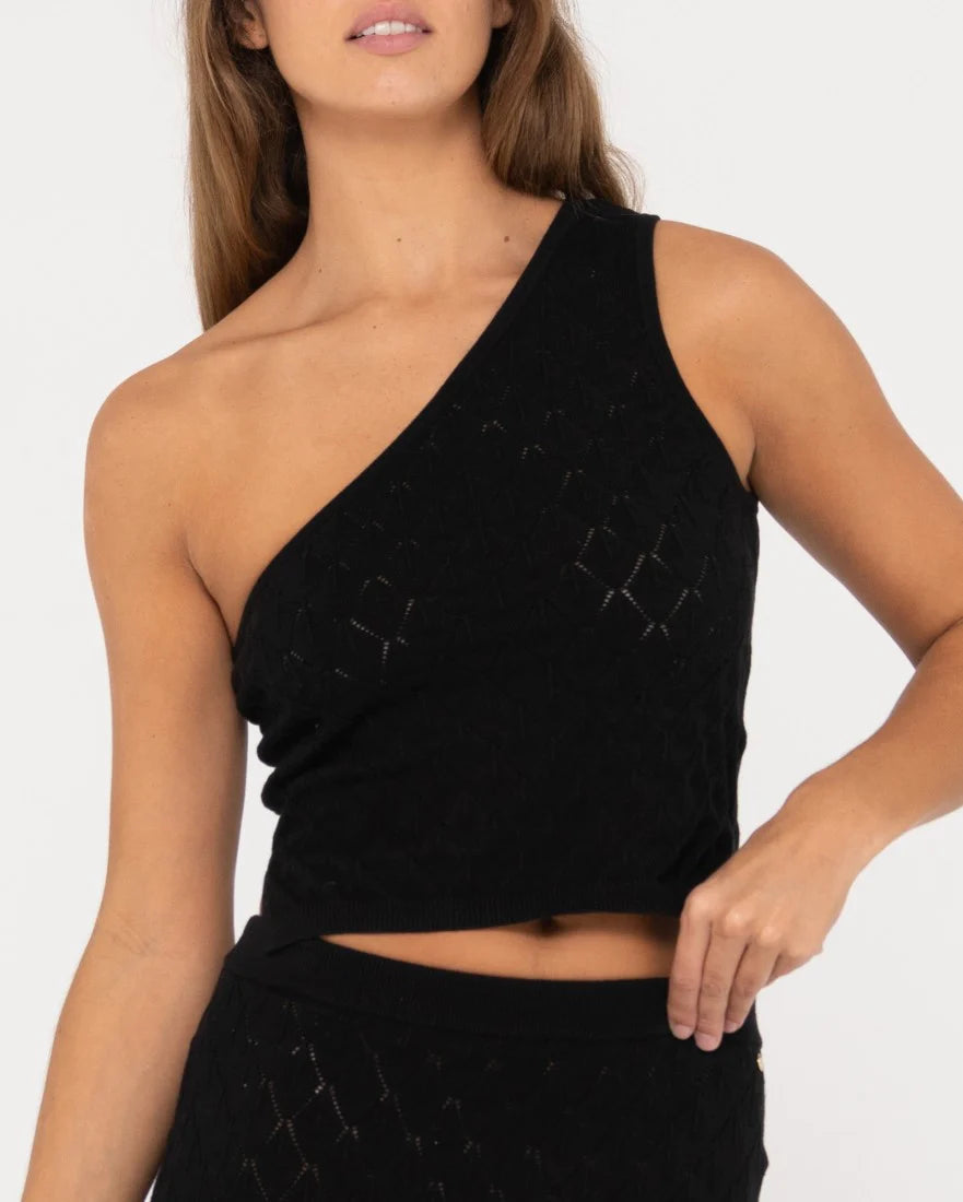 RUSTY LADIES LEO ONE SHOULDER KNIT TOP