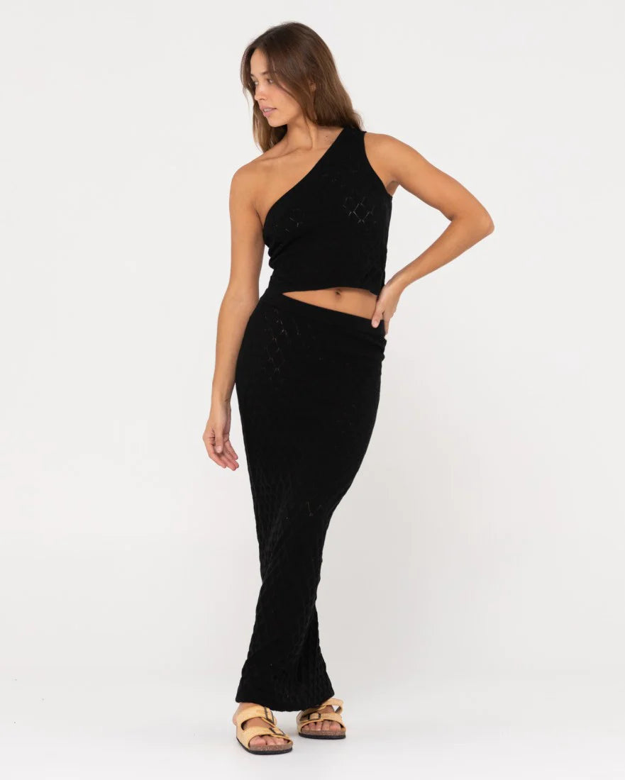 RUSTY LADIES LEO ONE SHOULDER KNIT TOP