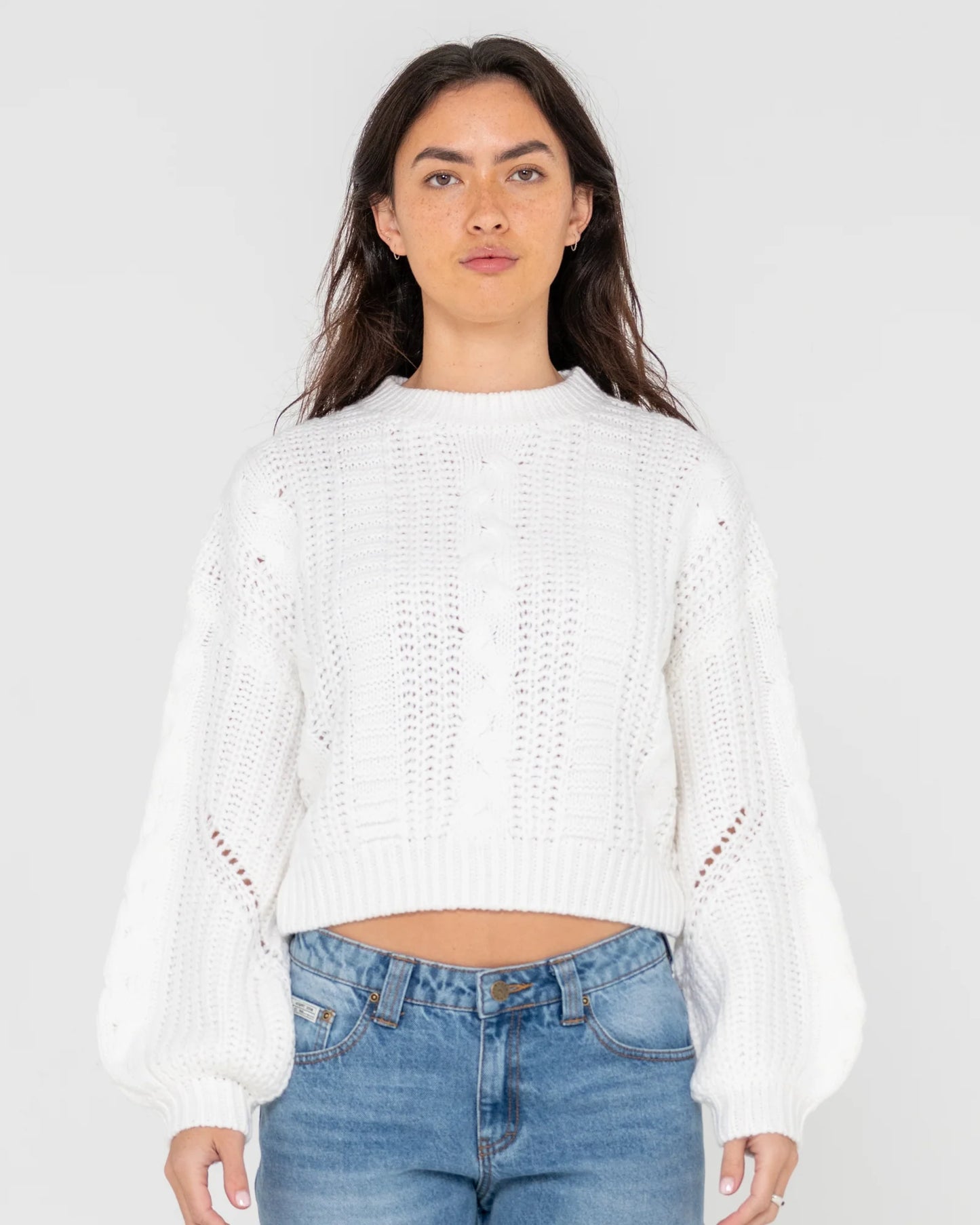 RUSTY FOLKTALE CROP CHUNKY KNIT JUMPER