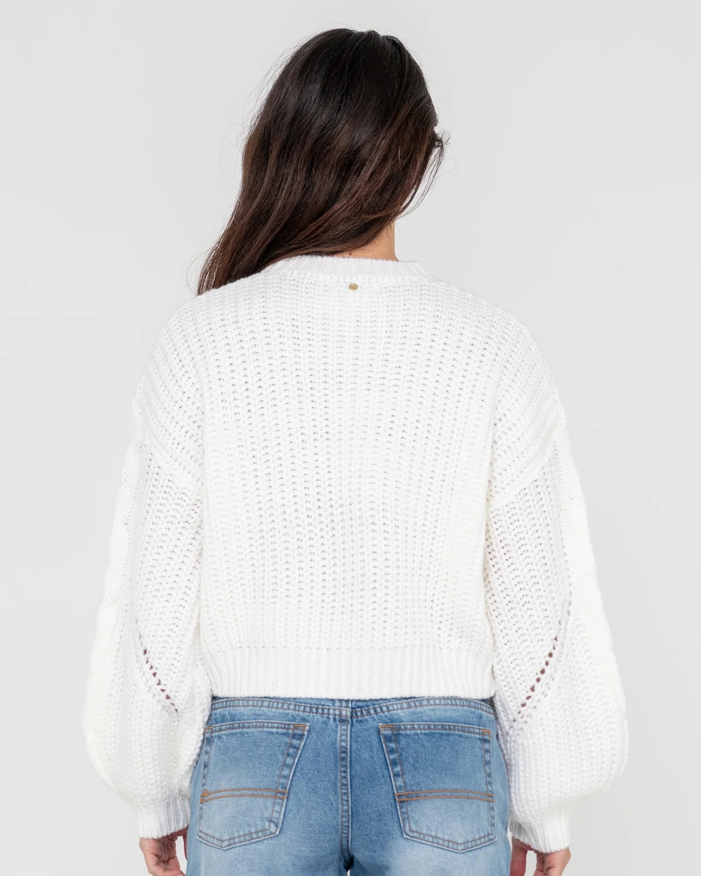 RUSTY FOLKTALE CROP CHUNKY KNIT JUMPER
