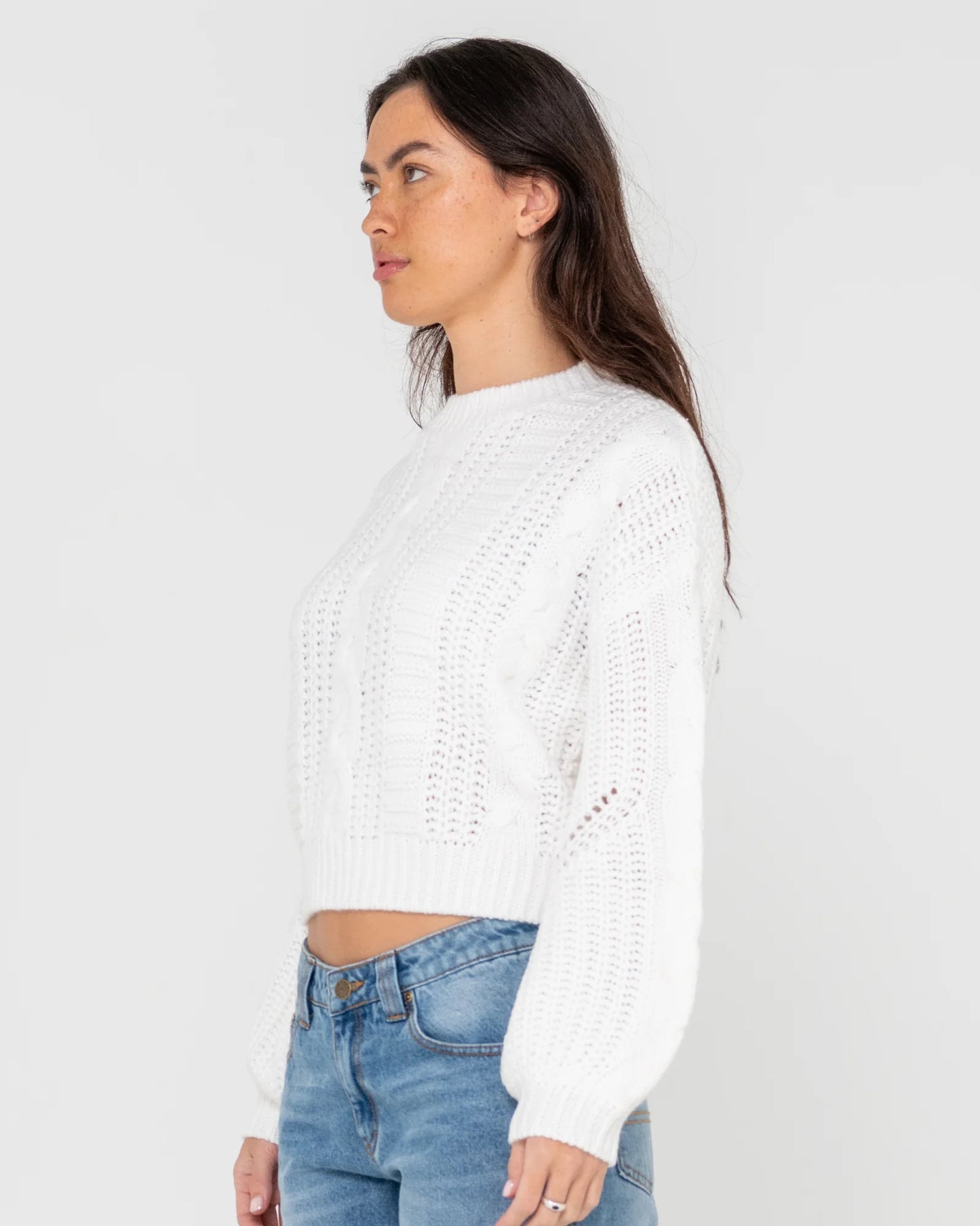 RUSTY FOLKTALE CROP CHUNKY KNIT JUMPER