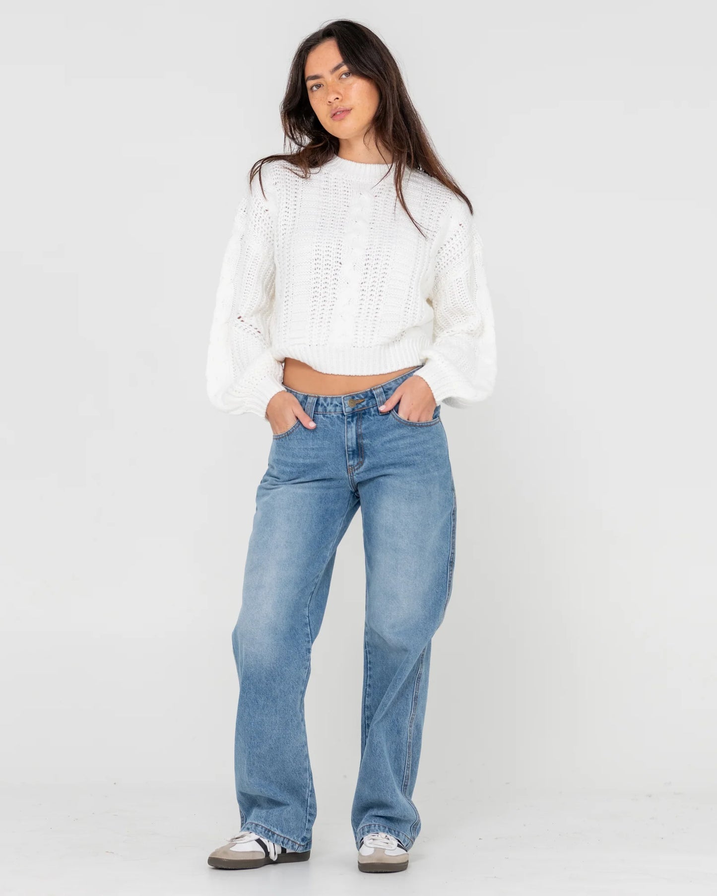 RUSTY FOLKTALE CROP CHUNKY KNIT JUMPER