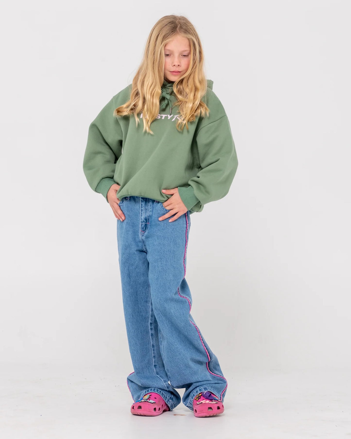 RUSTY ESSENTIALS HOODED FLEECE GIRLS