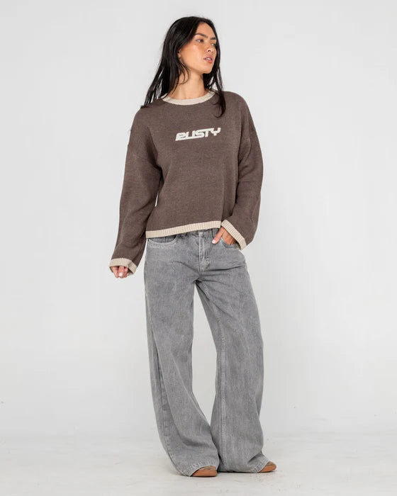 RUSTY RIDER RELAXED CREW NECK KNIT JUMPER