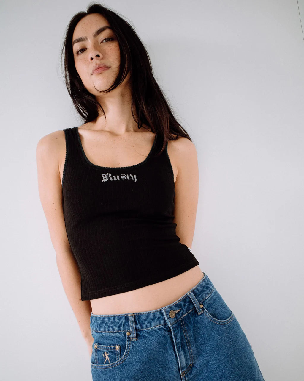 RUSTY WOMENS CASSIAN RIBBED SCOOP NECK SINGLET