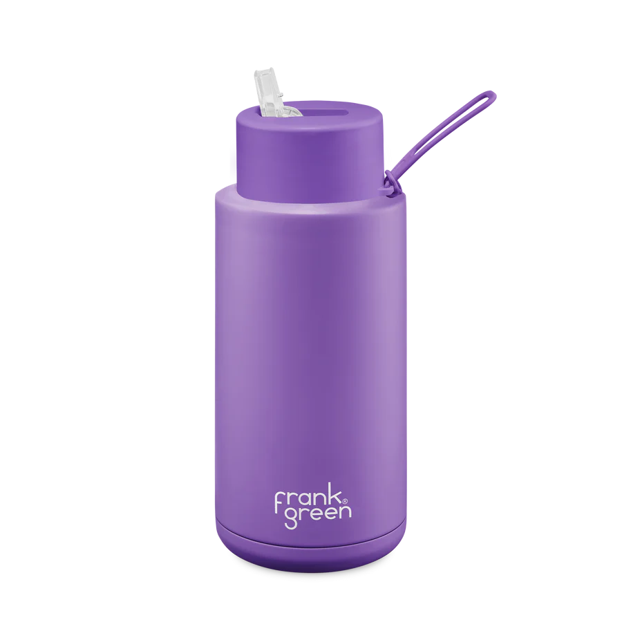 FRANK GREEN 34oz/1L STRAW LID REUSABLE CERAMIC BOTTLE