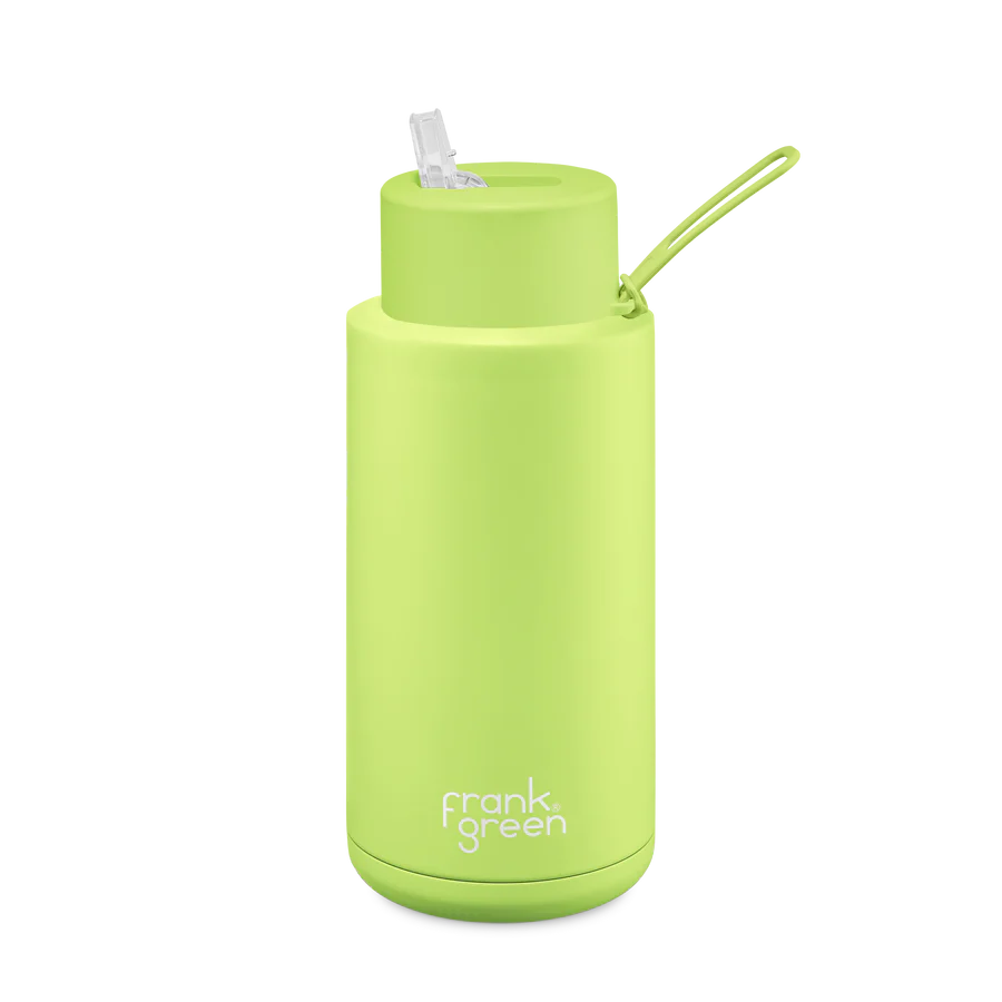FRANK GREEN 34oz/1L STRAW LID REUSABLE CERAMIC BOTTLE