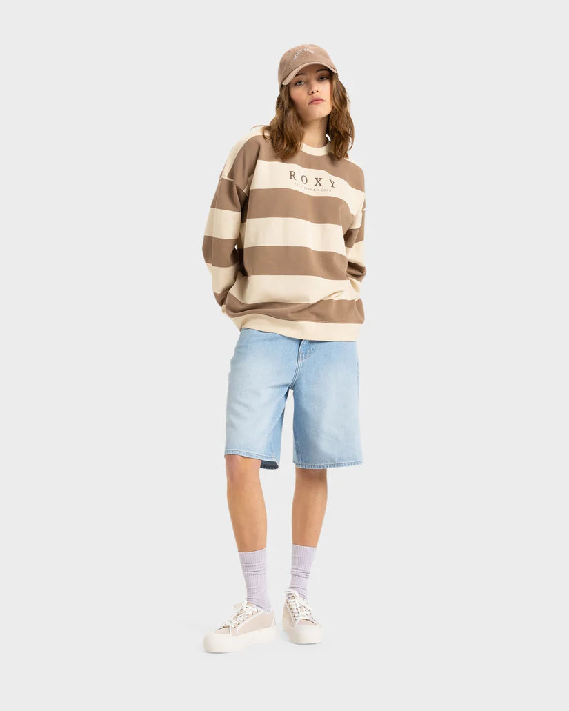 ROXY STRICTLY STRIPES OVERSIZED SWEATER