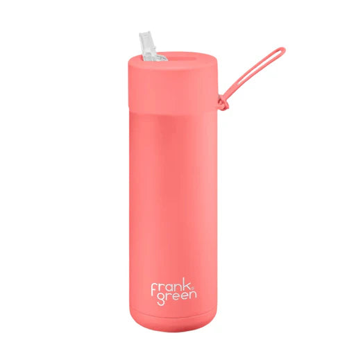 FRANK GREEN 20oz 595mil CERAMIC REUSABLE BOTTLE FLIP LID