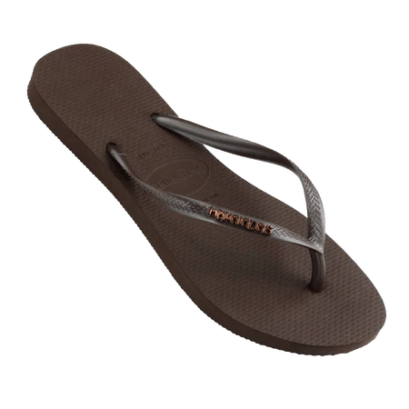 HAVAIANAS SLIM LOGO METALLIC THONGS