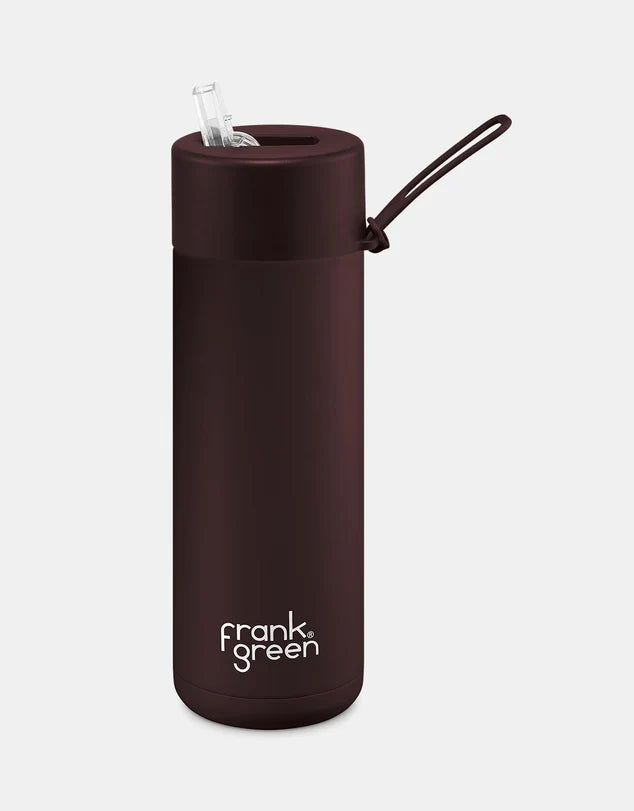 FRANK GREEN 20oz 595mil CERAMIC REUSABLE BOTTLE FLIP LID