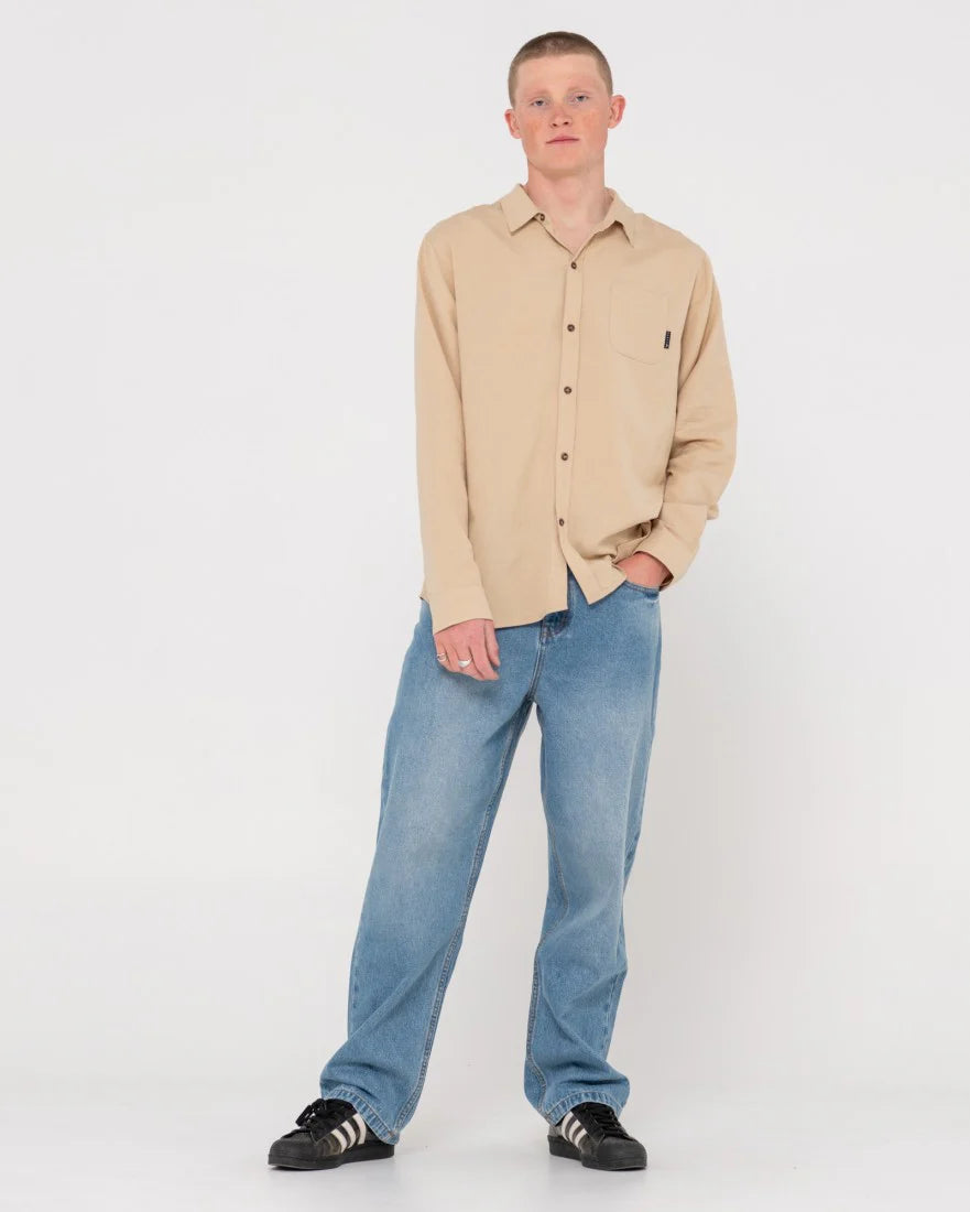 RUSTY OVERTONE L/S LINEN SHIRT
